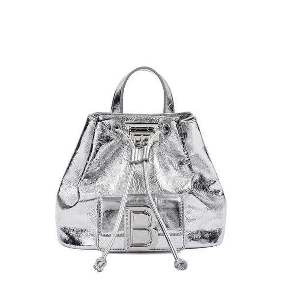 Brandon Blackwood Midori Bag- Cracked Metallic Silver Leather - Picture 2 of 8